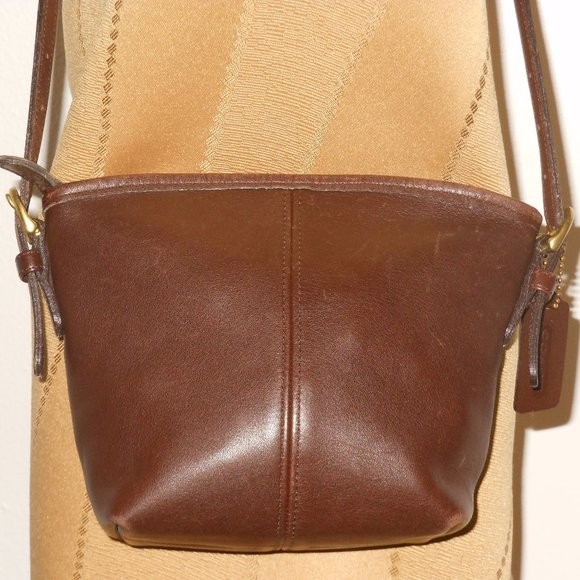 COACH VINTAGE BROWN LEATHER SHOULDER BAG - Picture 2 of 8